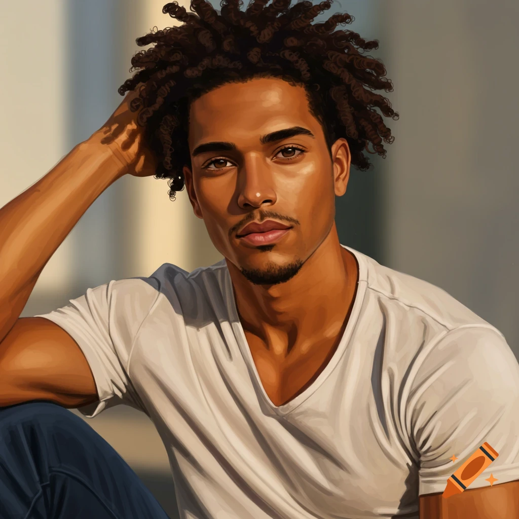 A man with curly hair looking at the camera.