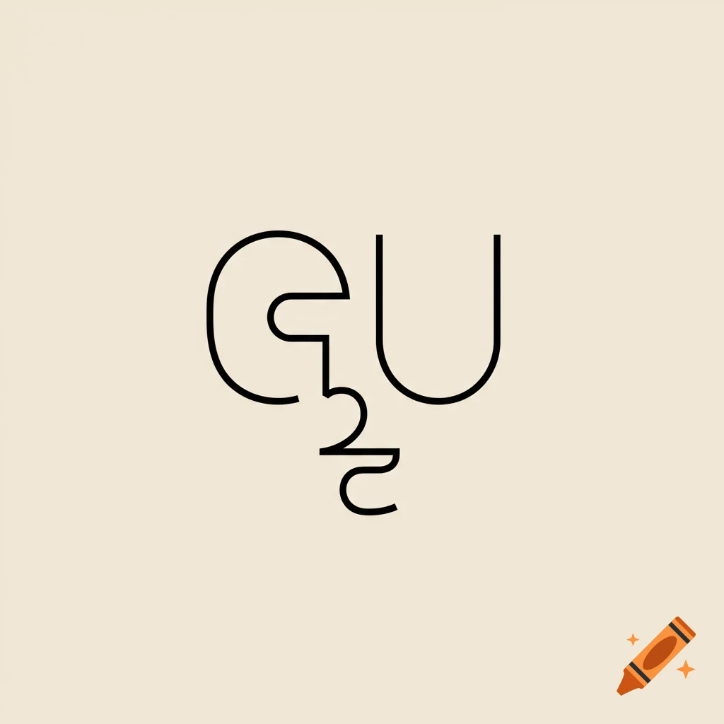 Line art logo forming a face using the letters G2CU