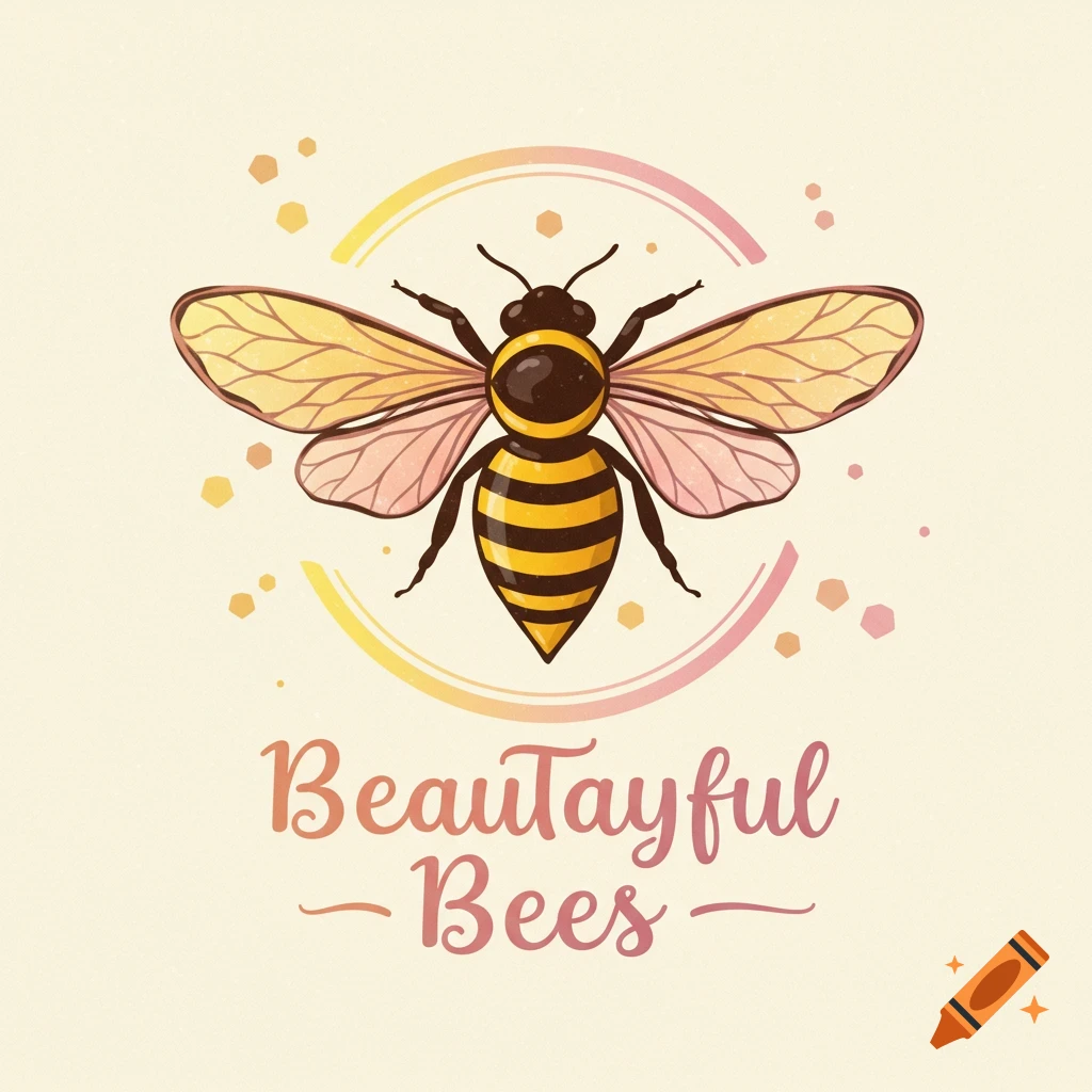 Illustration logo of a bee with the text "BeauTayful Bees" below it.
