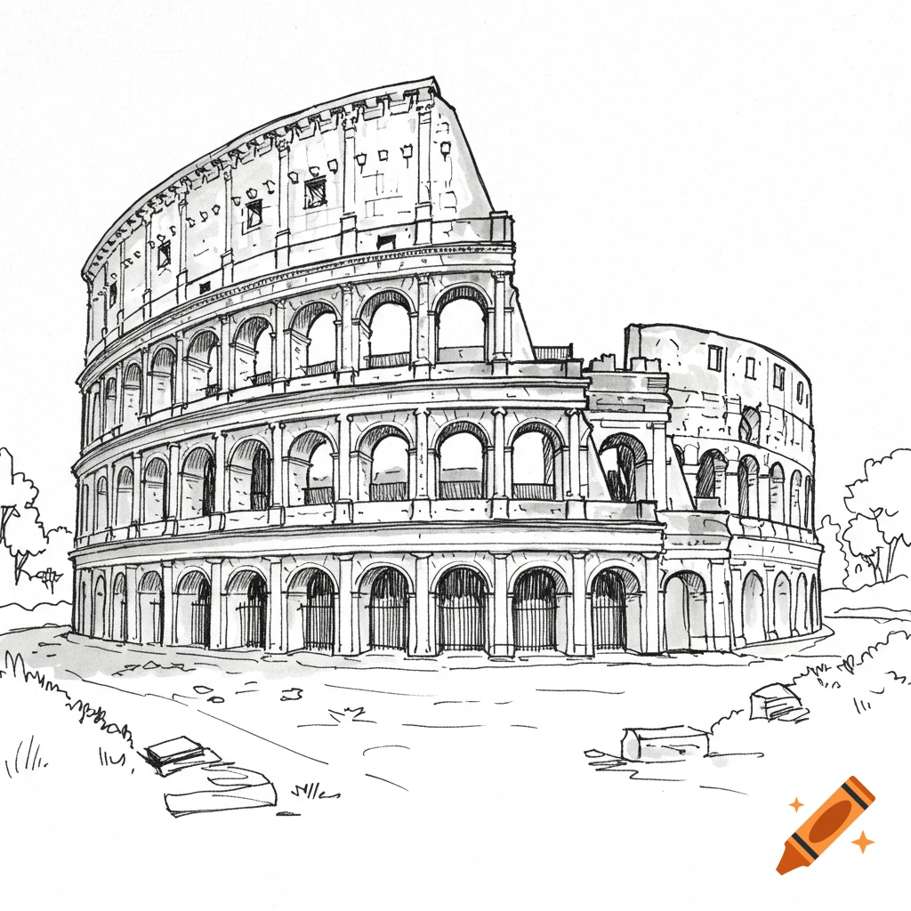 Sketch drawing of the Colosseum