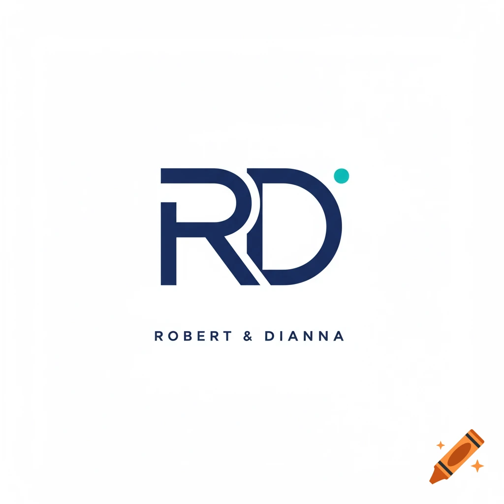 Logo with large blue letters RD above smaller text ROBERT & DIANNA on a white background.
