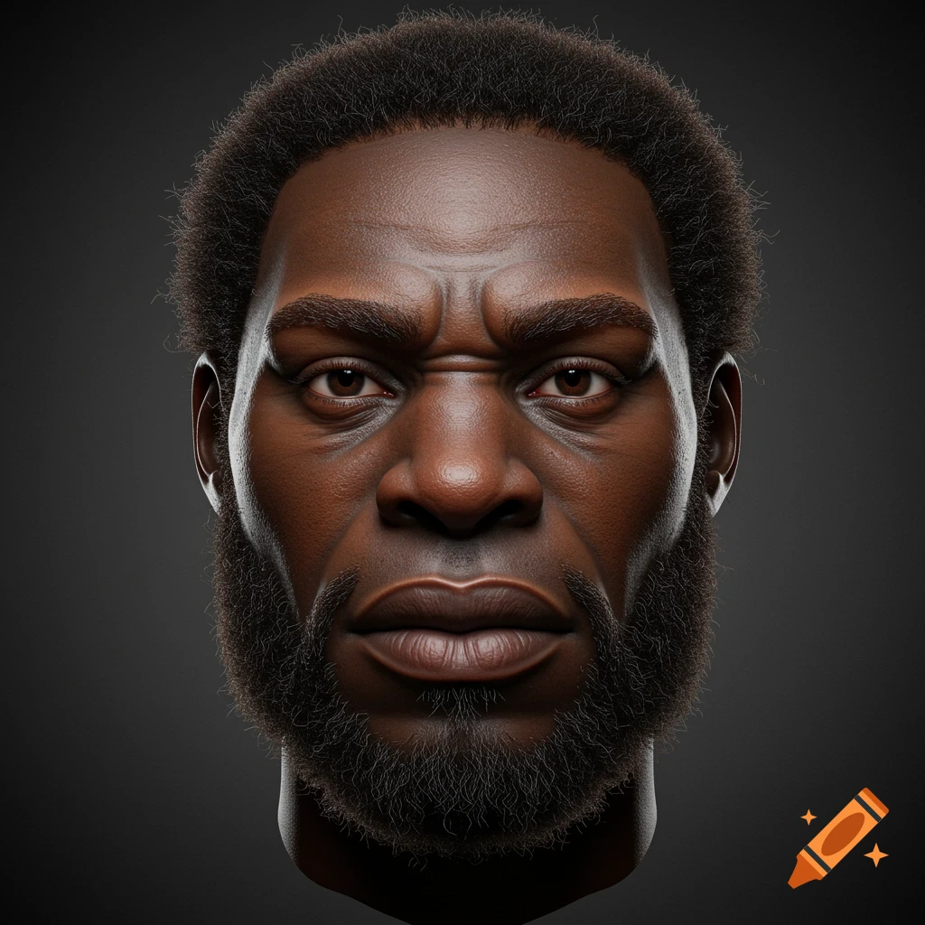 Realistic portrait of a man's face.