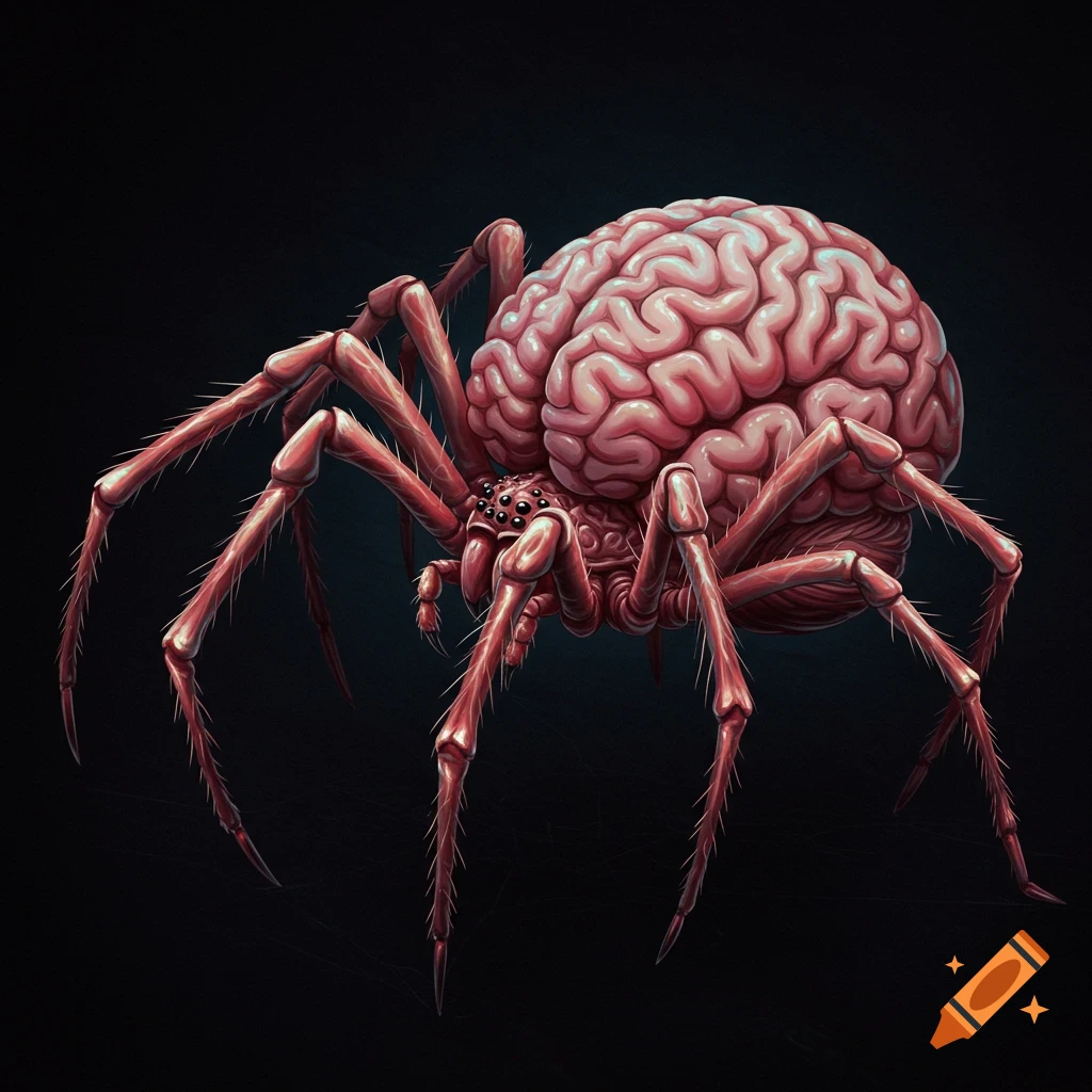 A spider with a human brain for a body