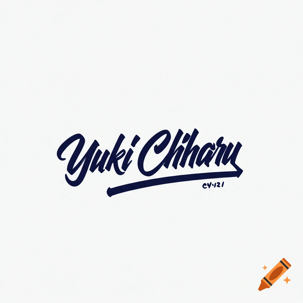 Dark blue signature text on a white background that reads 'Yuki Chiharu'