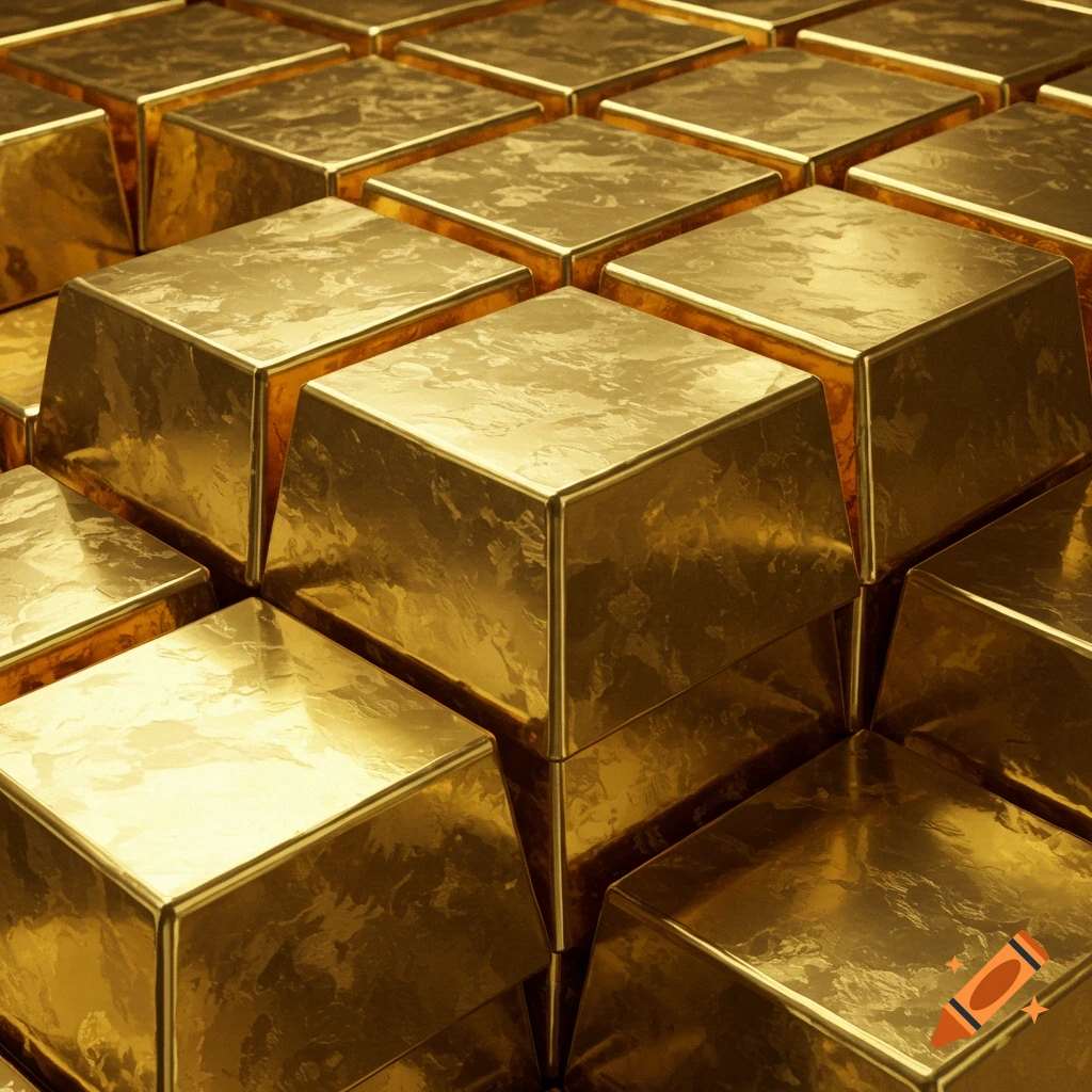 Stacked shiny gold bars