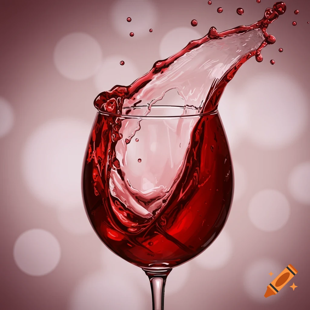 Red wine splashing from a glass