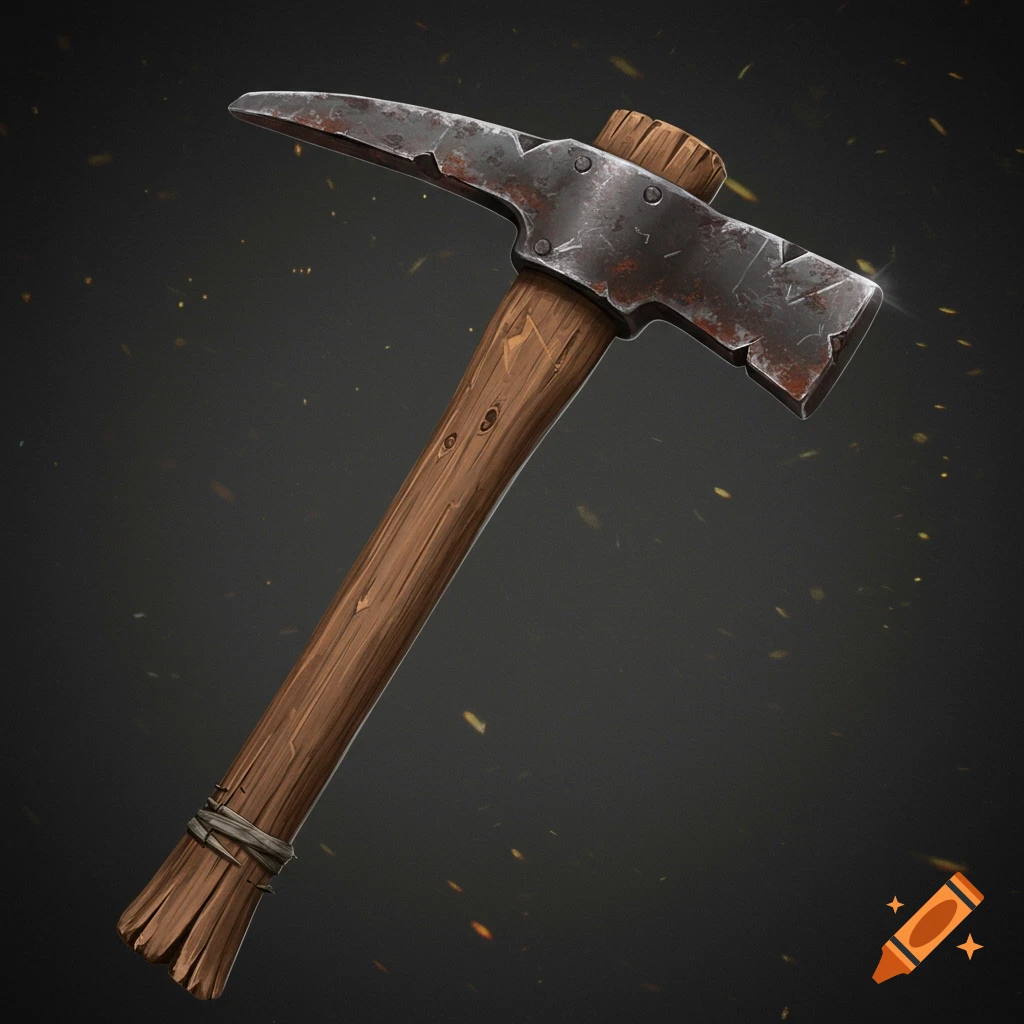 A salvaged pickaxe