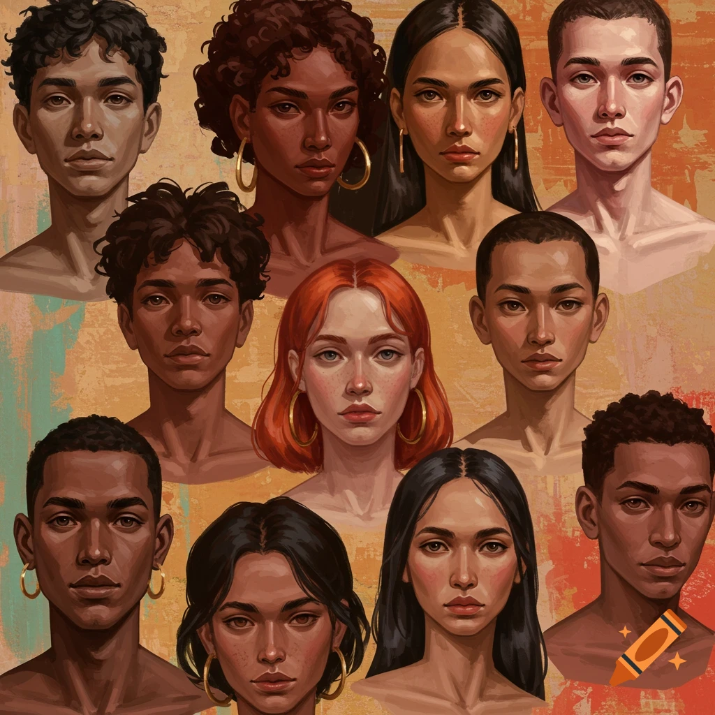 Multiple head and shoulder portraits of diverse young men and women.