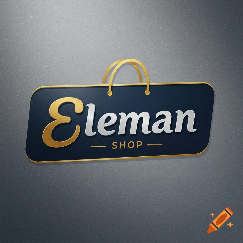 A logo resembling a shopping bag tag with the text 'Eleman Shop'.