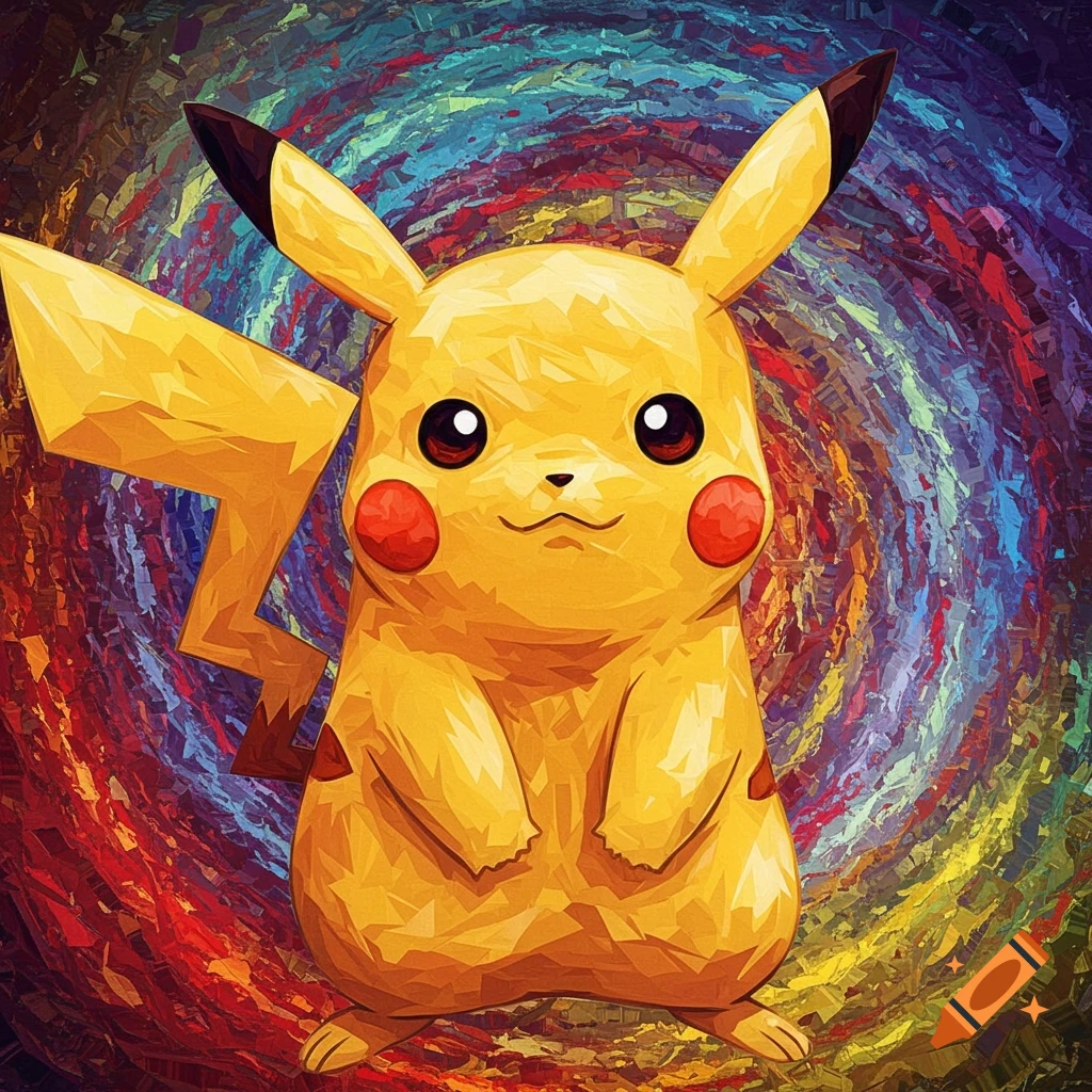 Abstract illustration of Pikachu.