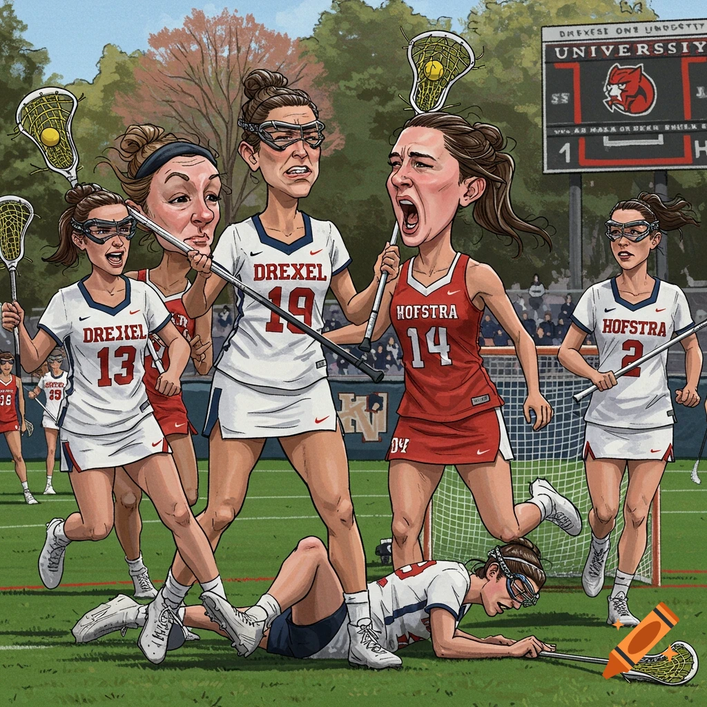 drexel-women-s-lacrosse-vs-hofstra-women-s-lacrosse-on-craiyon