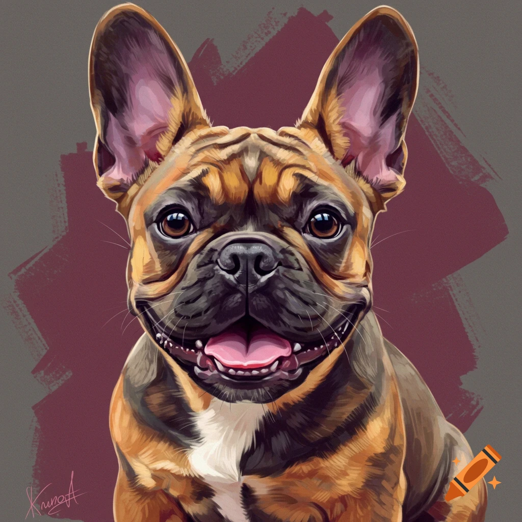 A French bulldog with its mouth open.