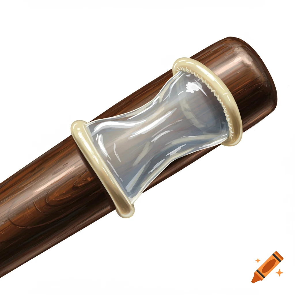 A baseball bat with a condom stretched over the end.