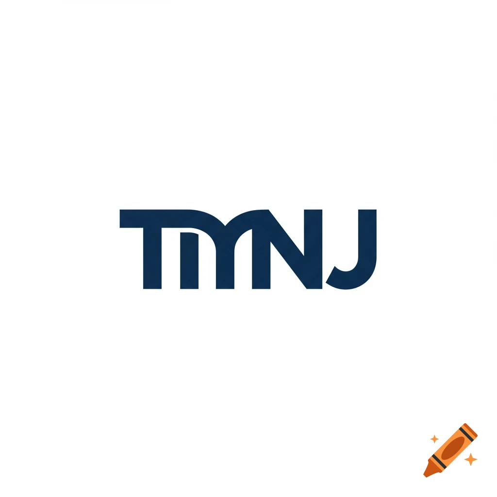 A simple blue logo featuring the letters TMNJ.