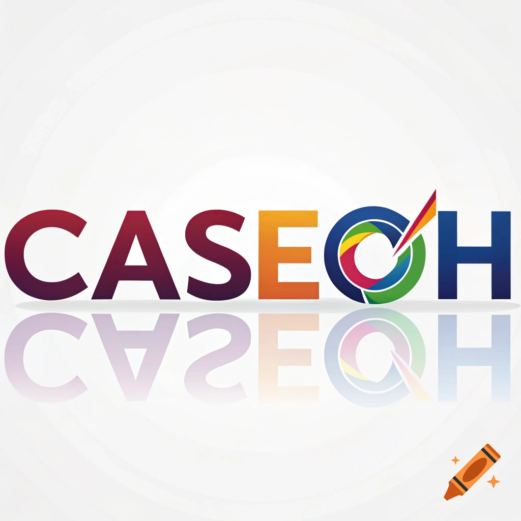 The word CASEOH stylized as a colorful logo with a reflection effect.