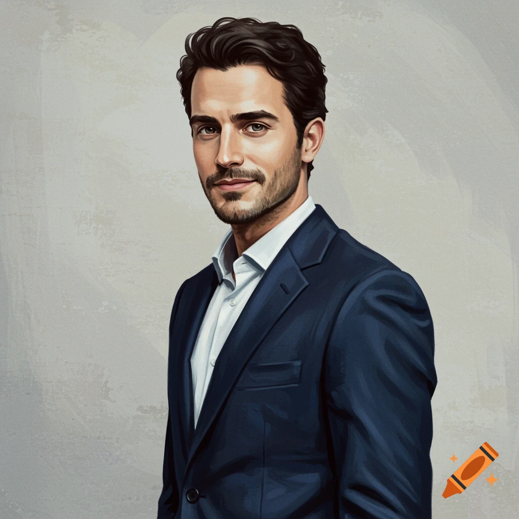 A man in a dark blue suit