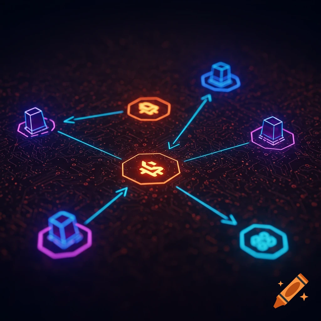 Concept of cyberspace with digital connections and networks on craiyon