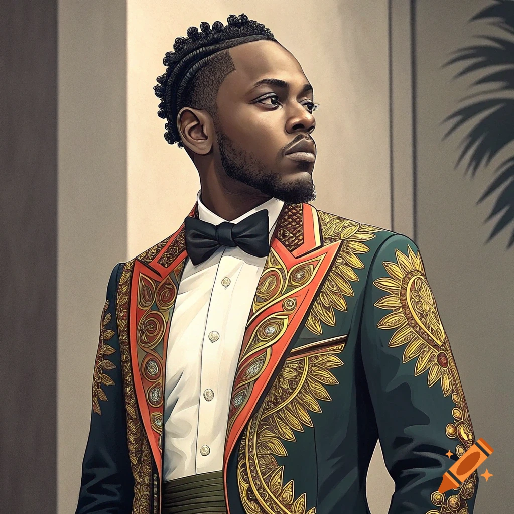 Portrait of a man in a patterned dark suit, white shirt, and bow tie