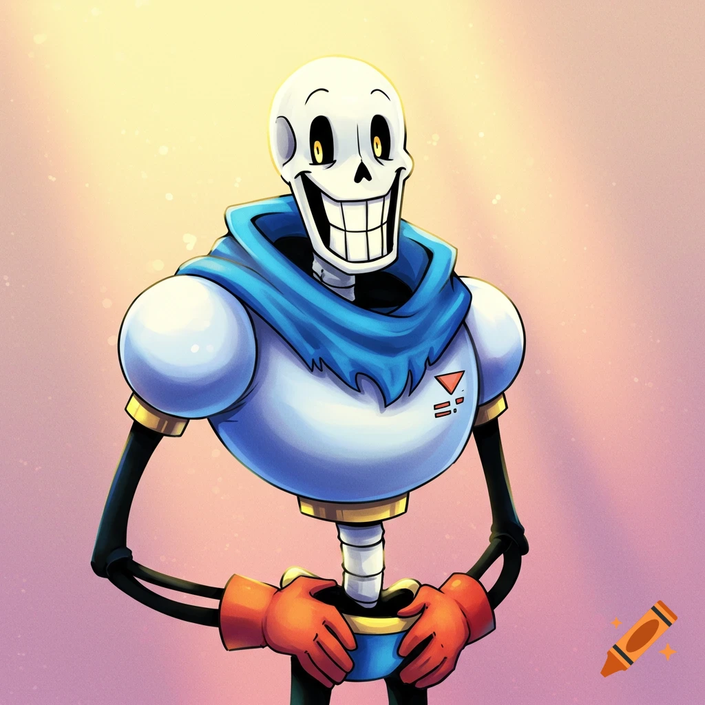 Undertale character Papyrus smiling