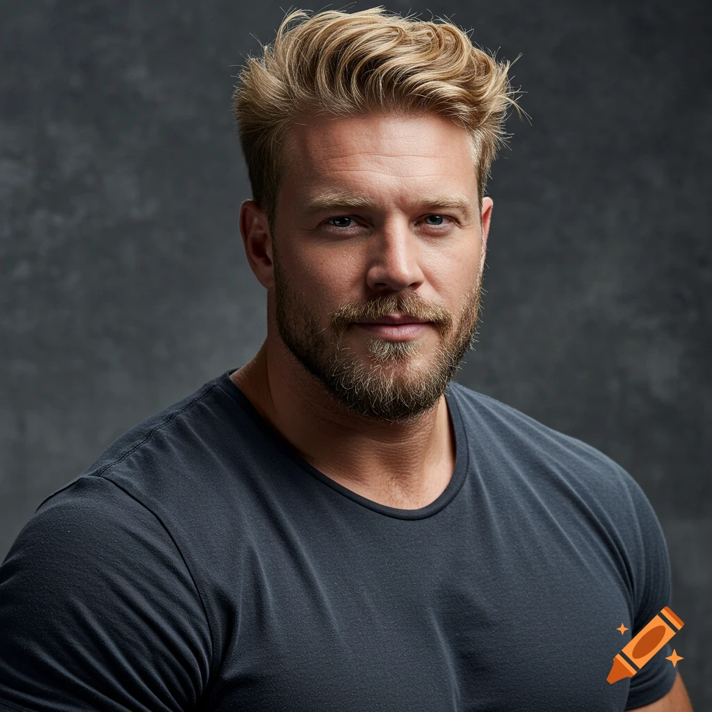 Portrait of a man with blonde hair and beard