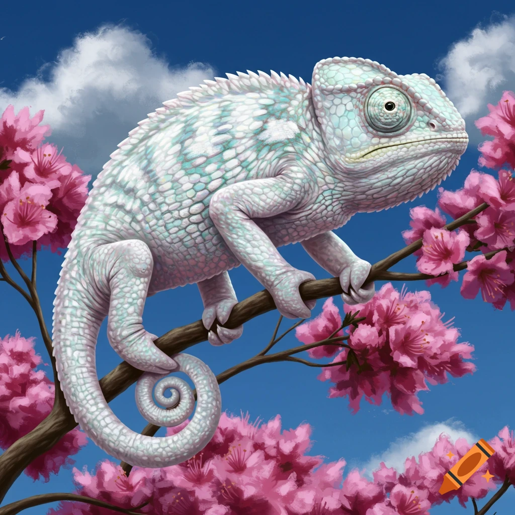 ◉chameleon ページ◉ A vibrant chameleon png on Craiyon