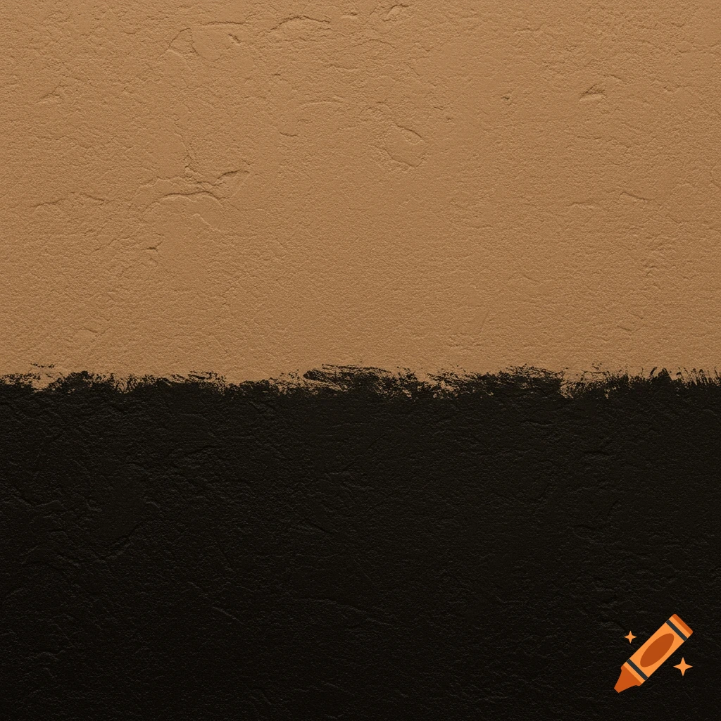 Textured wall split horizontally with tan above black.