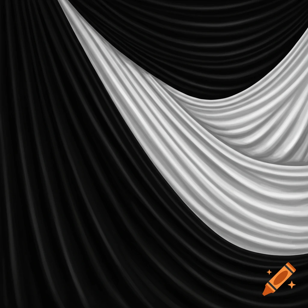 draped black and white fabric