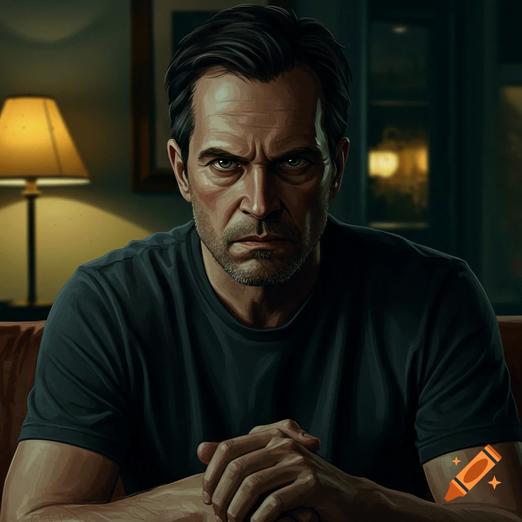 Portrait of a serious man with his hands clasped.