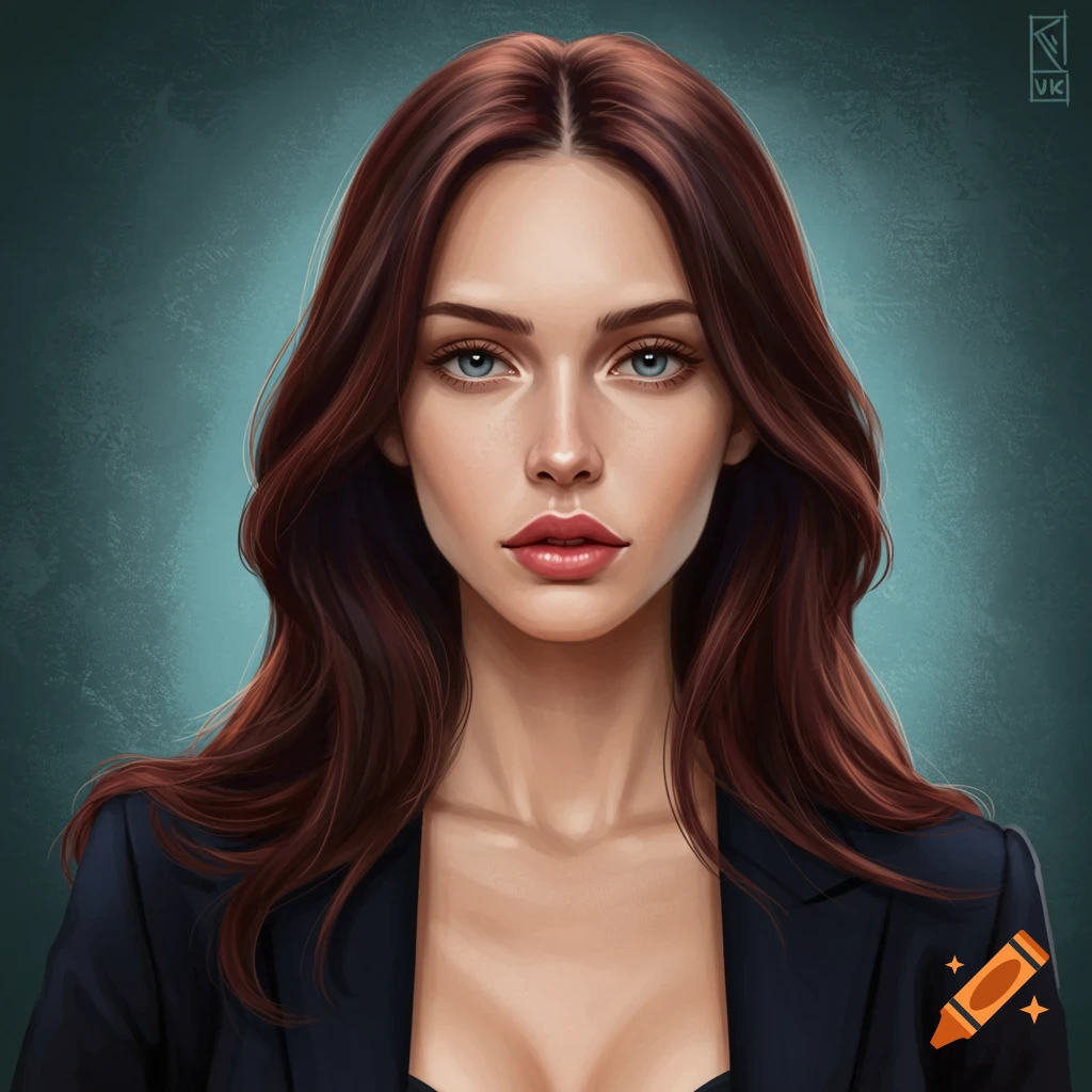 A woman with long auburn hair wears a black blazer.