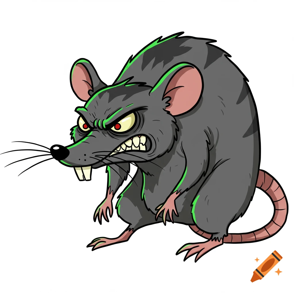 Angry cartoon rat clip art