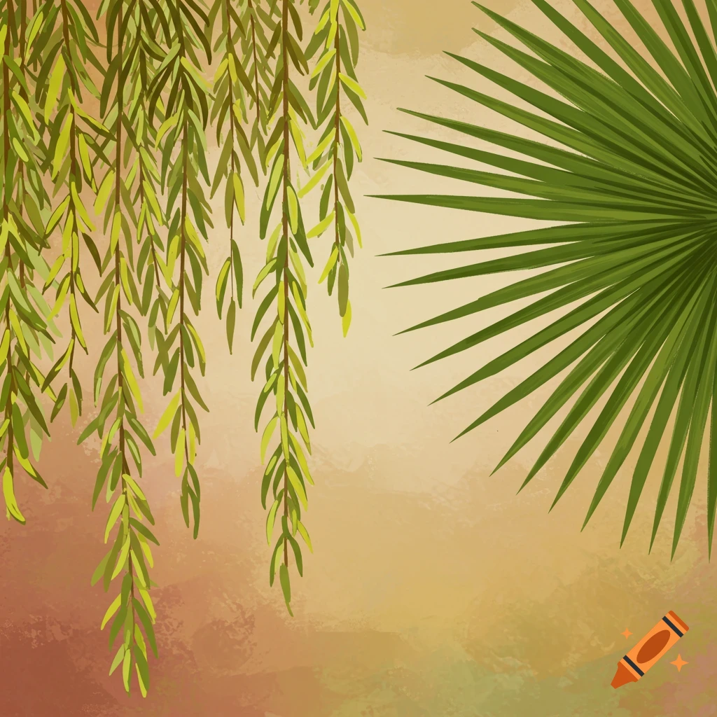 Palm and willow branches.