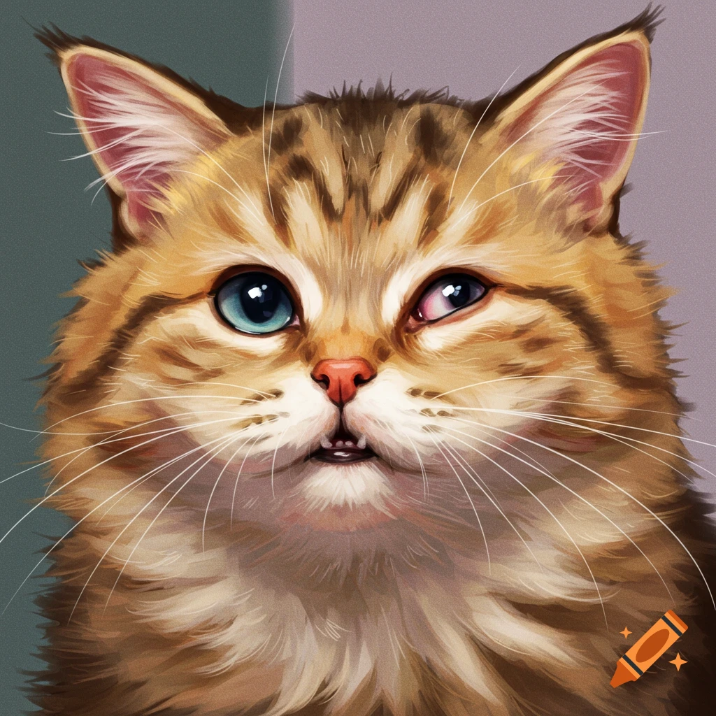 A funny cross-eyed tabby cat face.