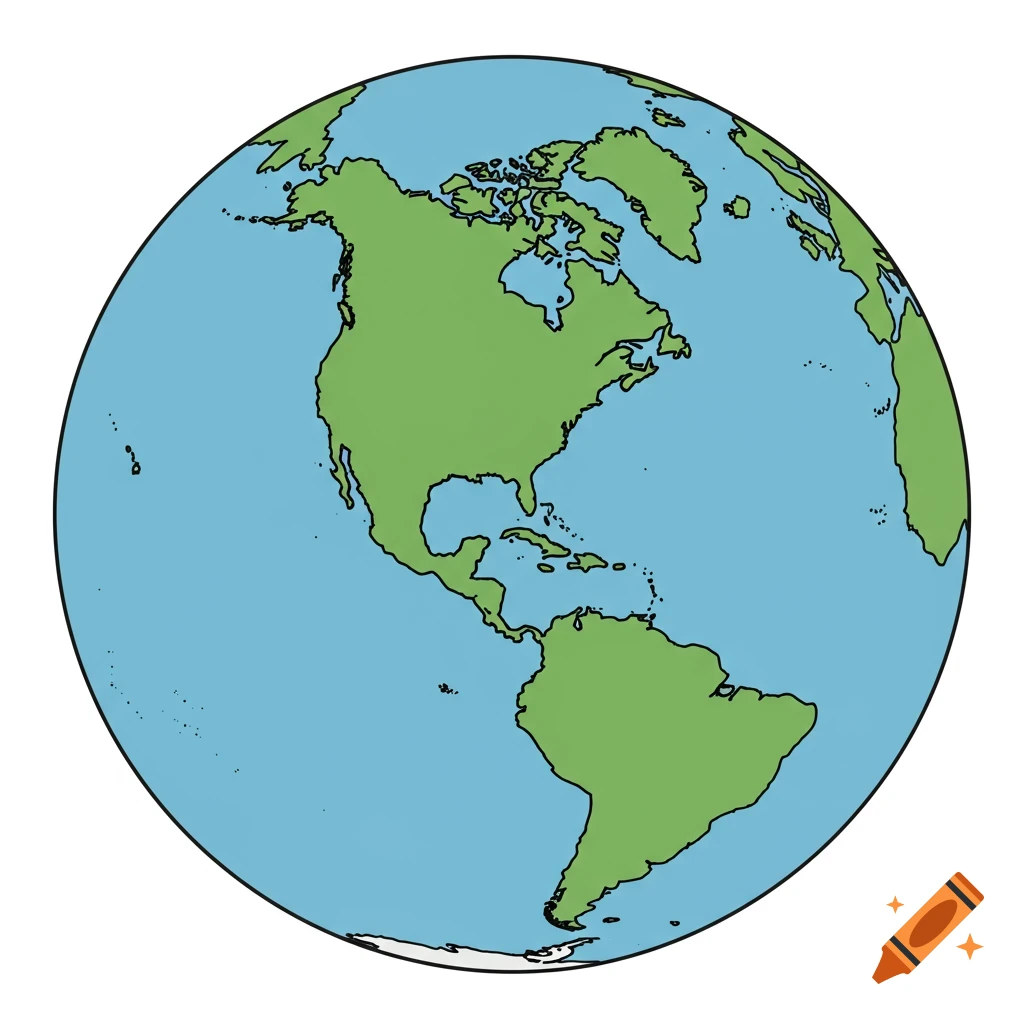 Simple illustration of the Earth showing North and South America.