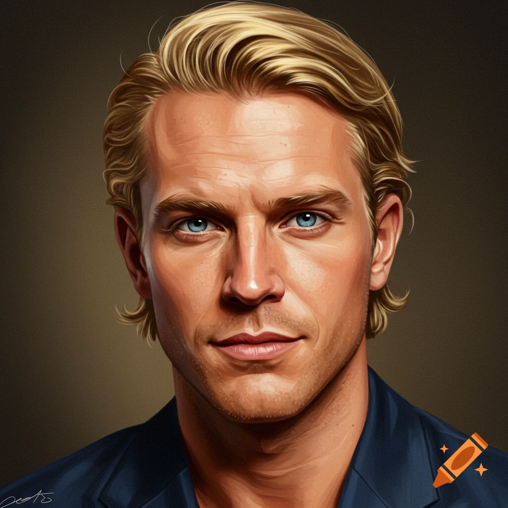 Portrait of a blonde man.
