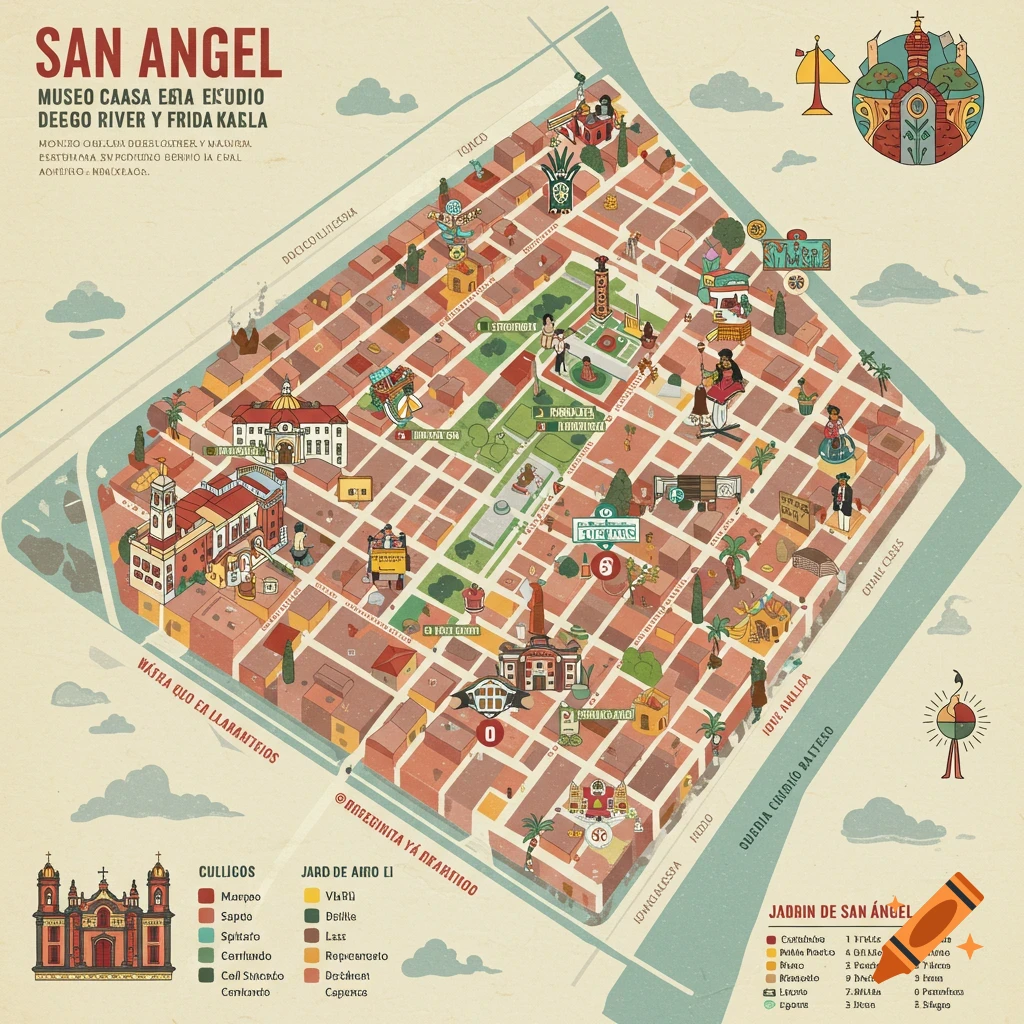 San Angel Mexico City Tourist Map Visit San Ángel: 2025 San Ángel,