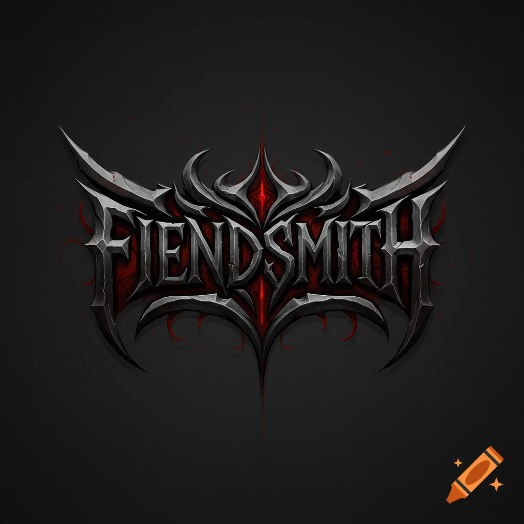 Dark metallic logo for Fiendsmith with sharp, gothic-style text.