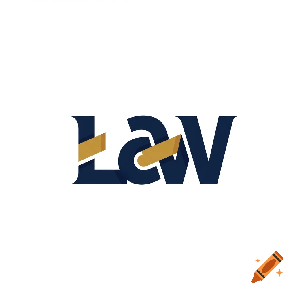 Stylized logo with the letters LAW in blue and gold