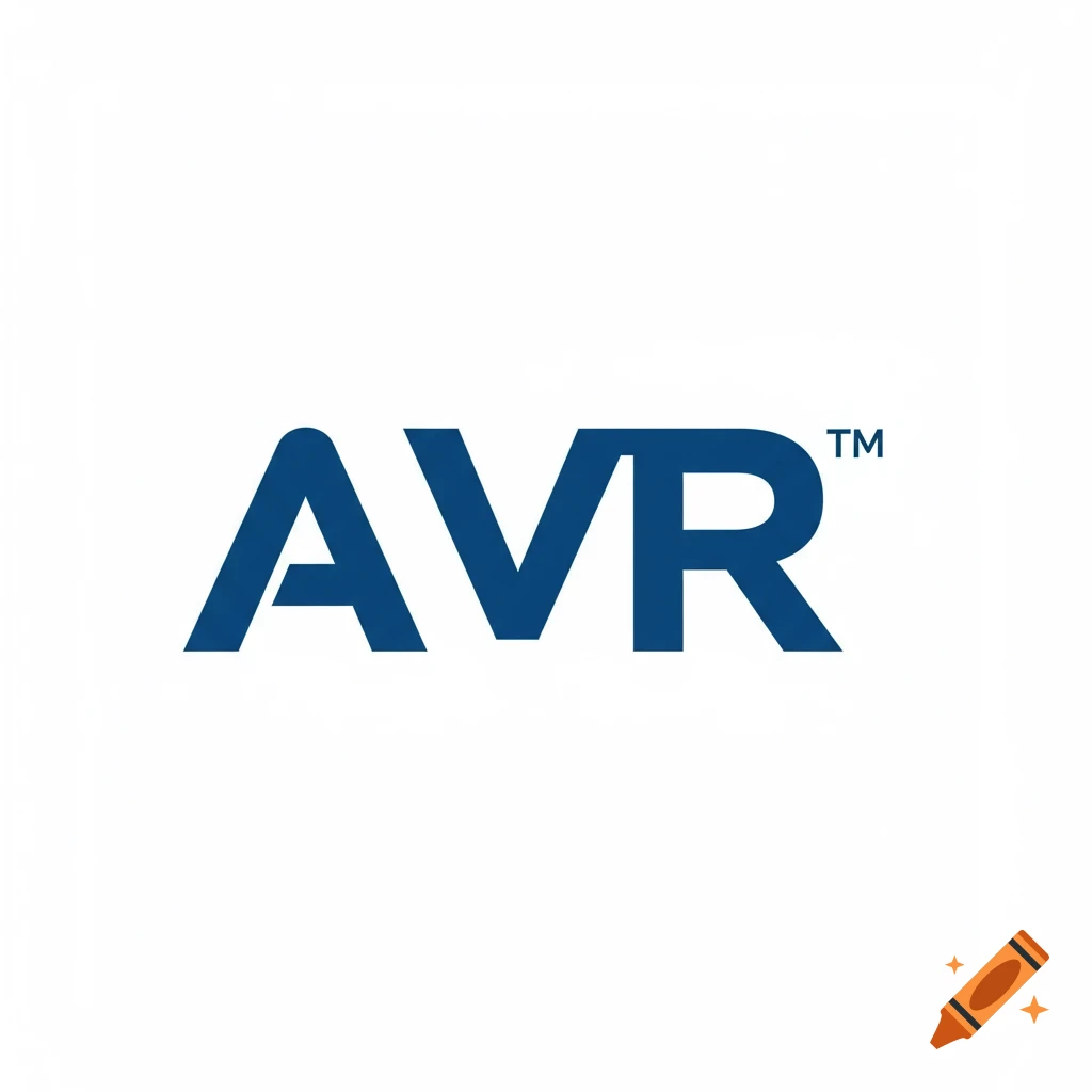 Dark blue AVR logo with a trademark symbol on a white background.