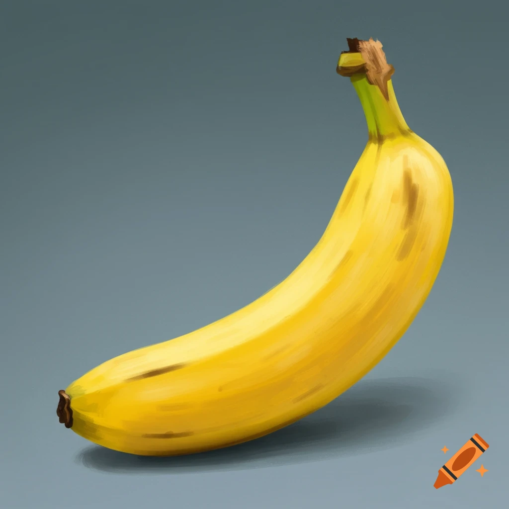 A single yellow banana on a grey background.