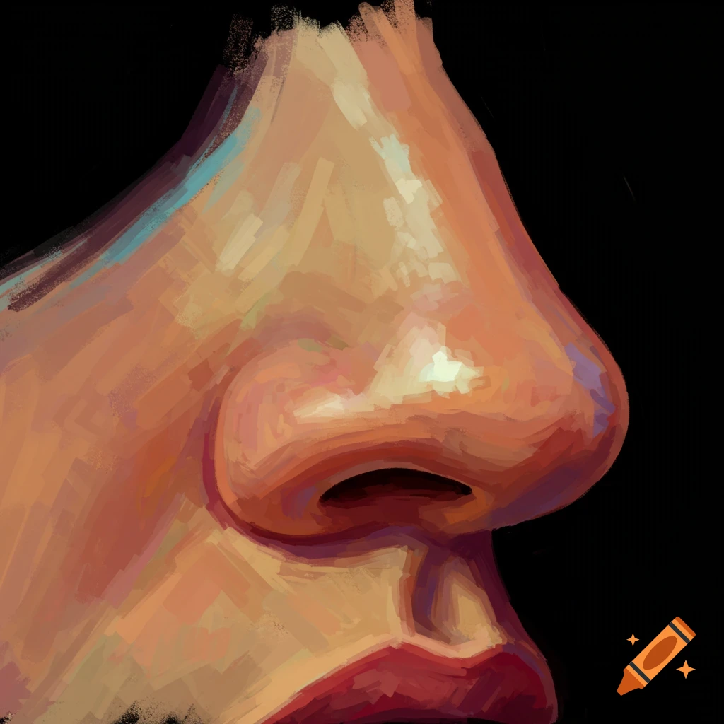 A close-up of a human nose and mouth.