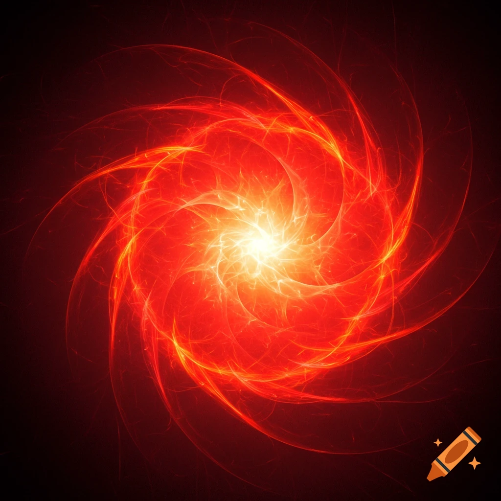 An abstract image of swirling red and orange energy