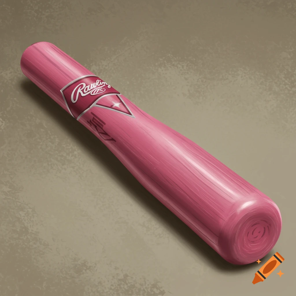 a pink Rawlings baseball bat