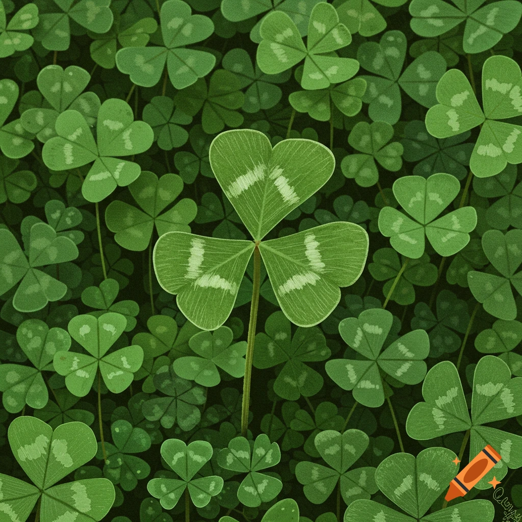 Close up of green three-leaf clovers