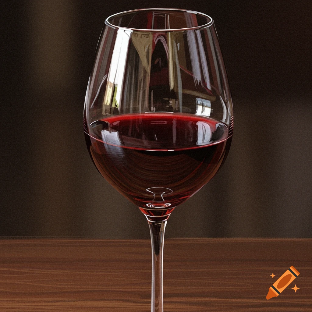 A glass of red wine filled to the brim