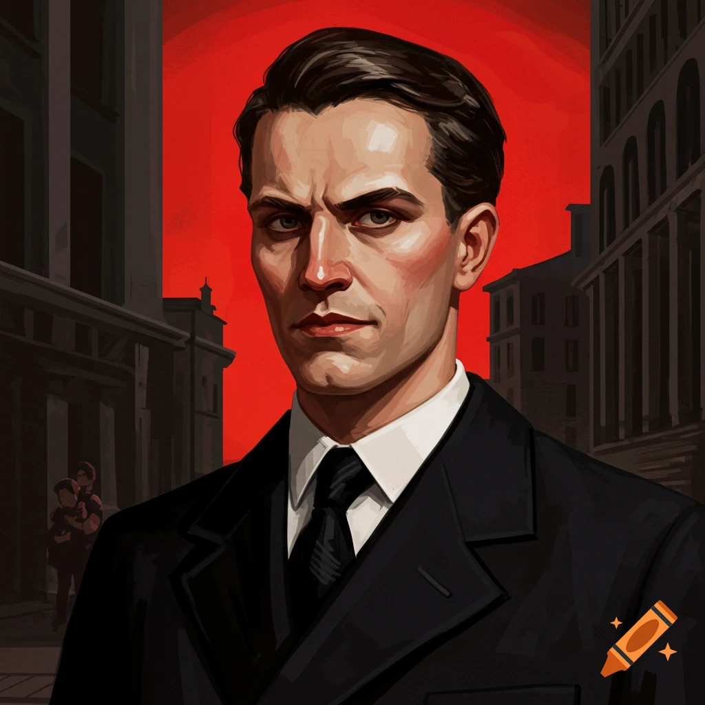 Drawing of a person from fascist Italy