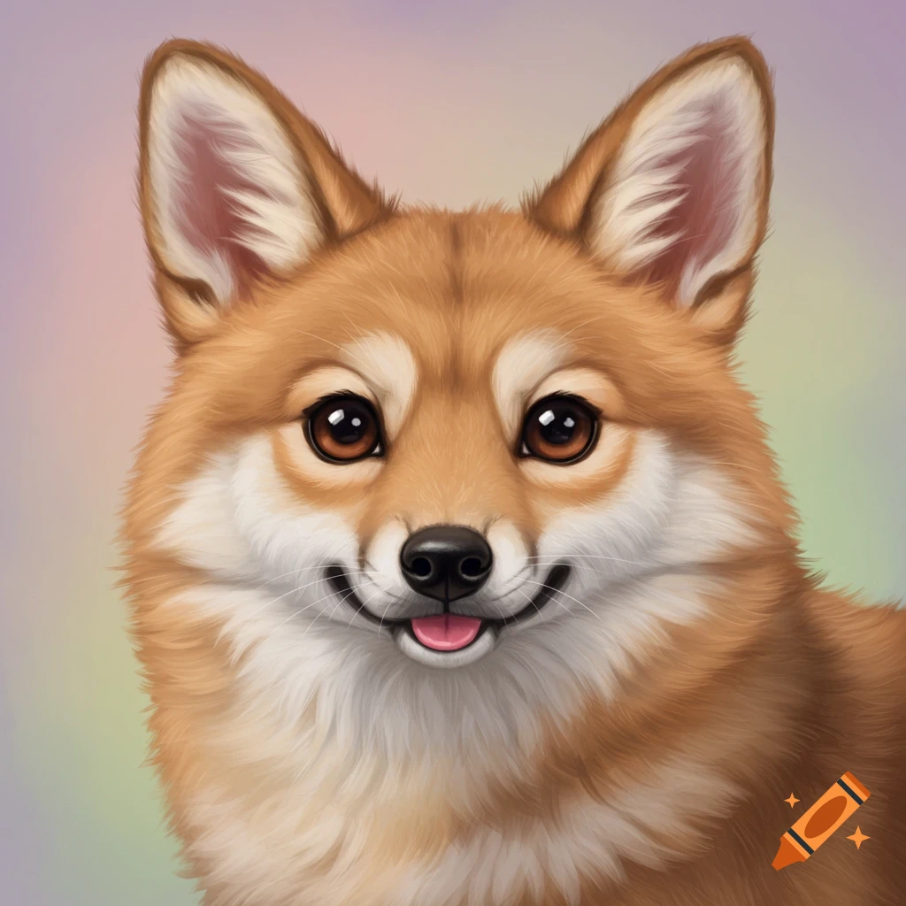 Portrait of a cute corgi dog smiling