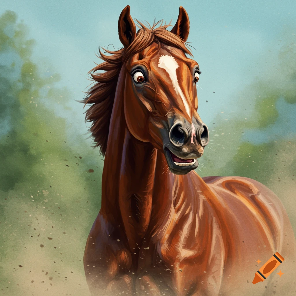 A shocked horse.