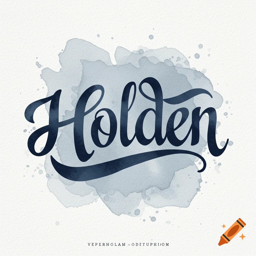 Watercolor splash background with the name Holden in script font.