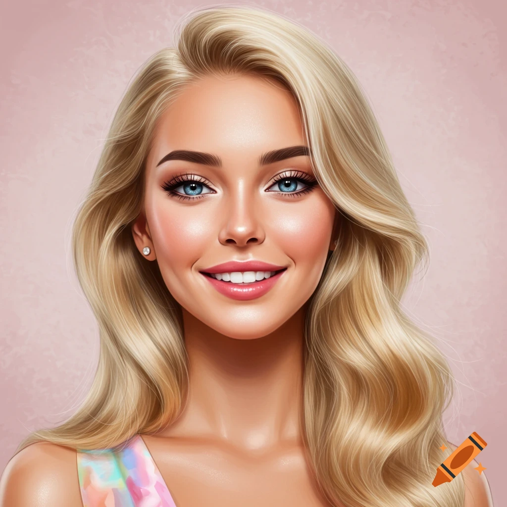 Close-up of a beautiful smiling blonde woman.