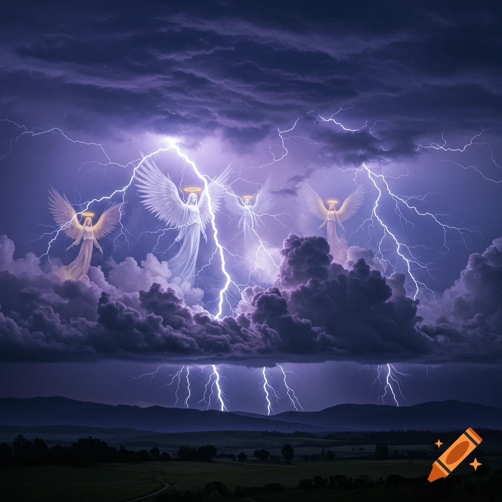 Lightning and Storm Art created on Craiyon
